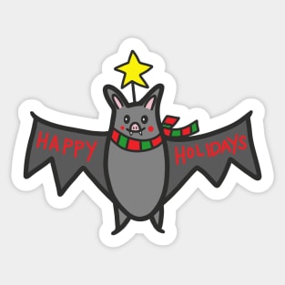 Happy Holidays Bat Sticker